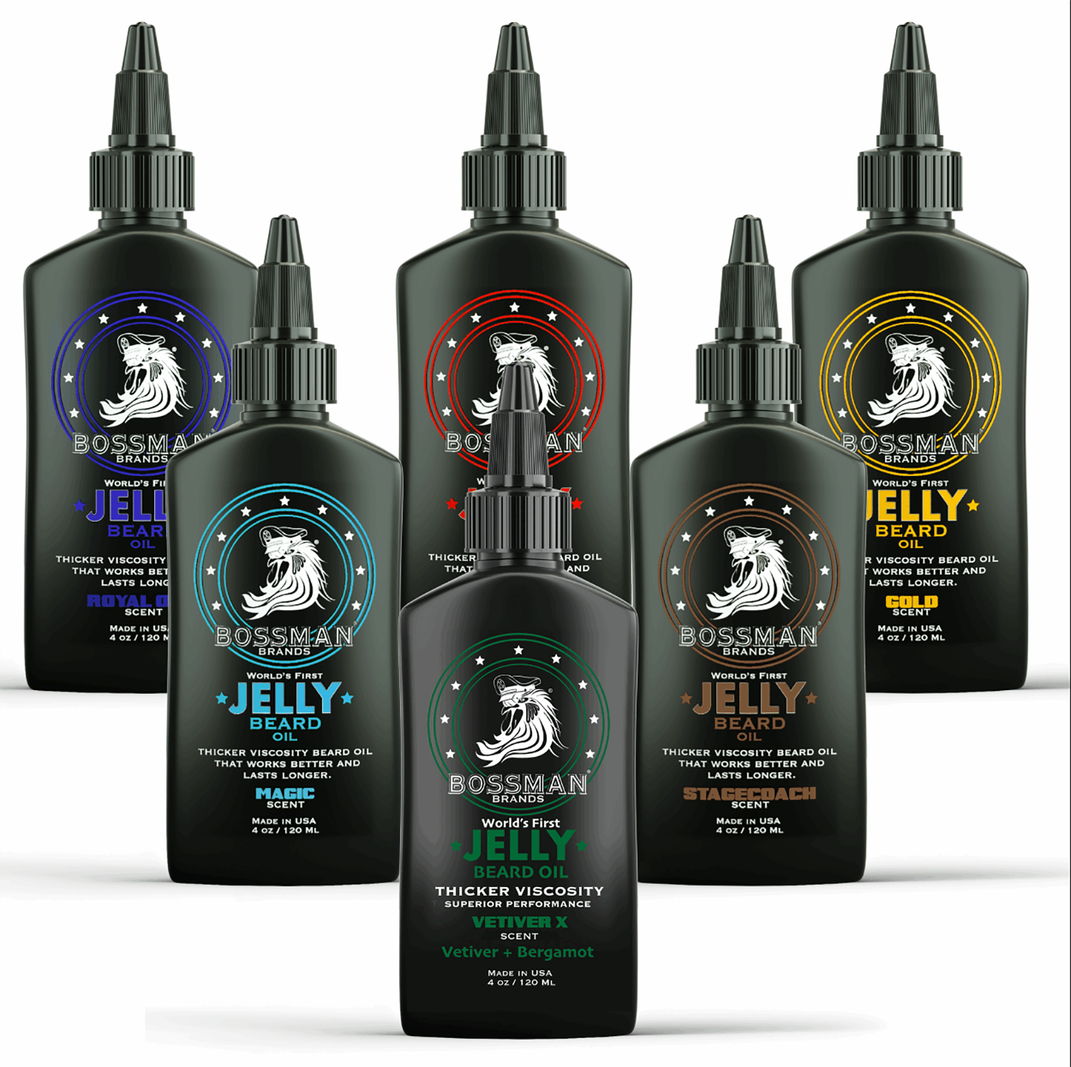 Jelly Beard Oil - 6 Pack Variety Bossman Brands