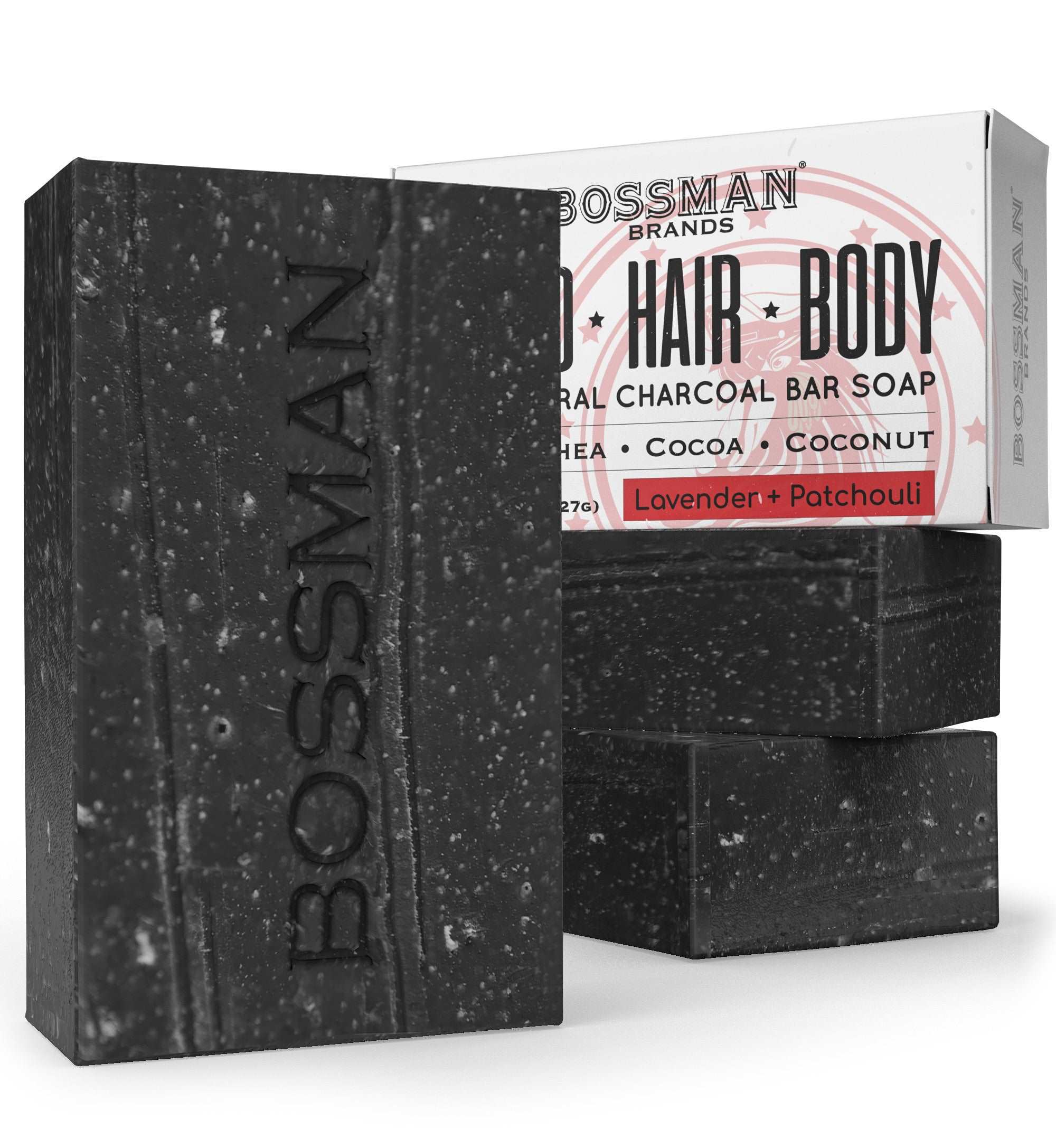 All Natural Exfoliating Beard, Hair & Body Bar Soap Bossman Brands